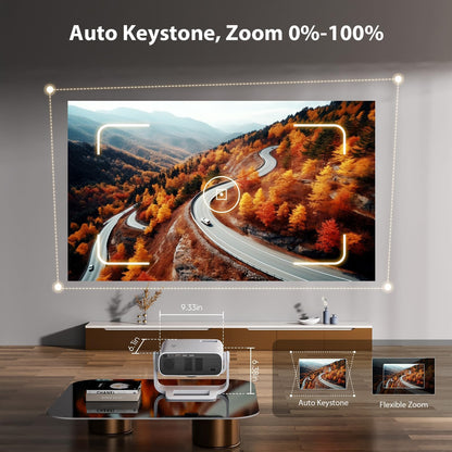 Wielio 2025 Smart Projector | Android 11, 1080P Native, 4K Supported, 680 ANSI Lumens, WiFi 6, Bluetooth 5.2, Low Noise