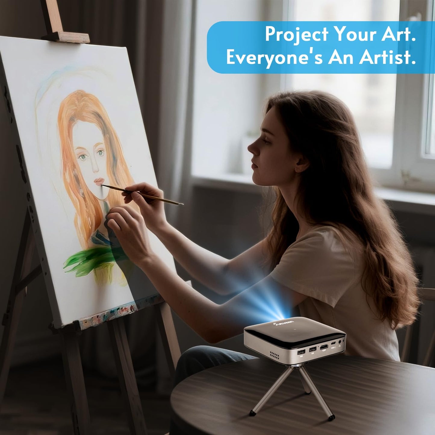 Futuzen O1 PRO Mini Projector – 4K, Built-in Battery & Speaker