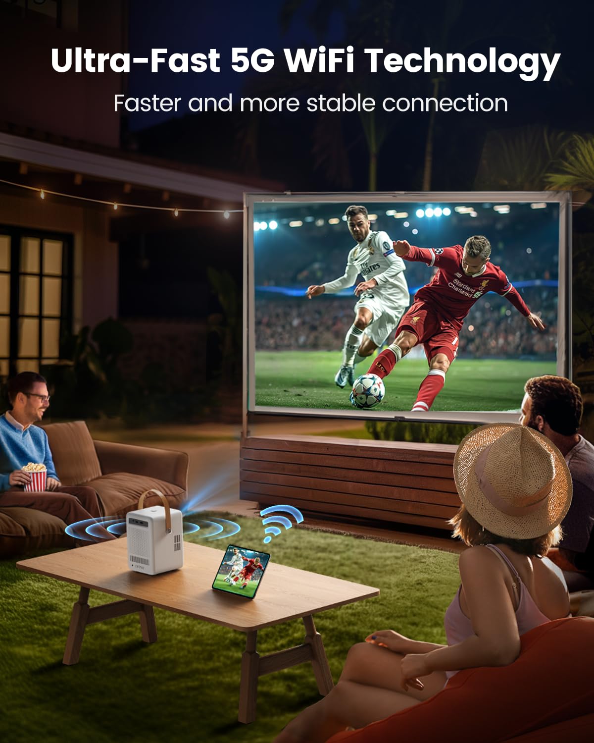 TOPTRO B1 1080P Mini Projector – Home & Outdoor Cinema, Netflix & Disney+