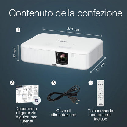 Epson CO-FH02 Full HD 1080P Home Cinema Projector | 3,000 Lumens Brightness