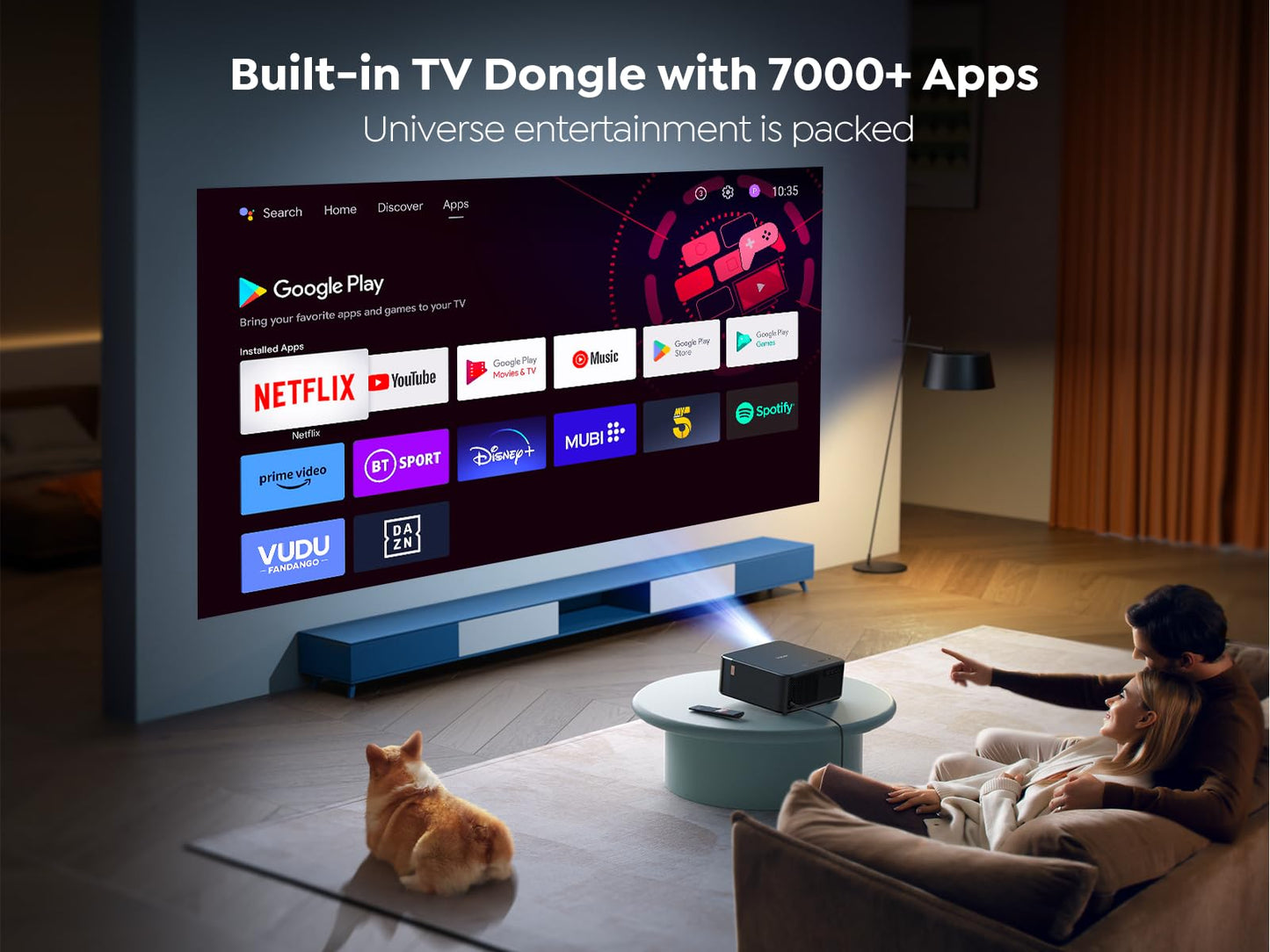 YABER K2s 4K Smart Projector – Google TV, JBL/Dolby Audio, Auto Focus