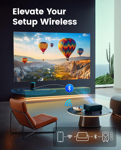 WiMiUS P62 1080P Projector – Smartphones, TV Stick, PPT & PS5 Compatible, Portable