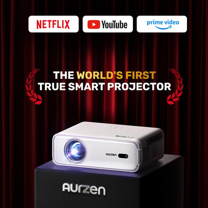 Aurzen Eazze D1 Smart Projector – 1080P Native, 4K Supported, HDR10, Dolby Audio