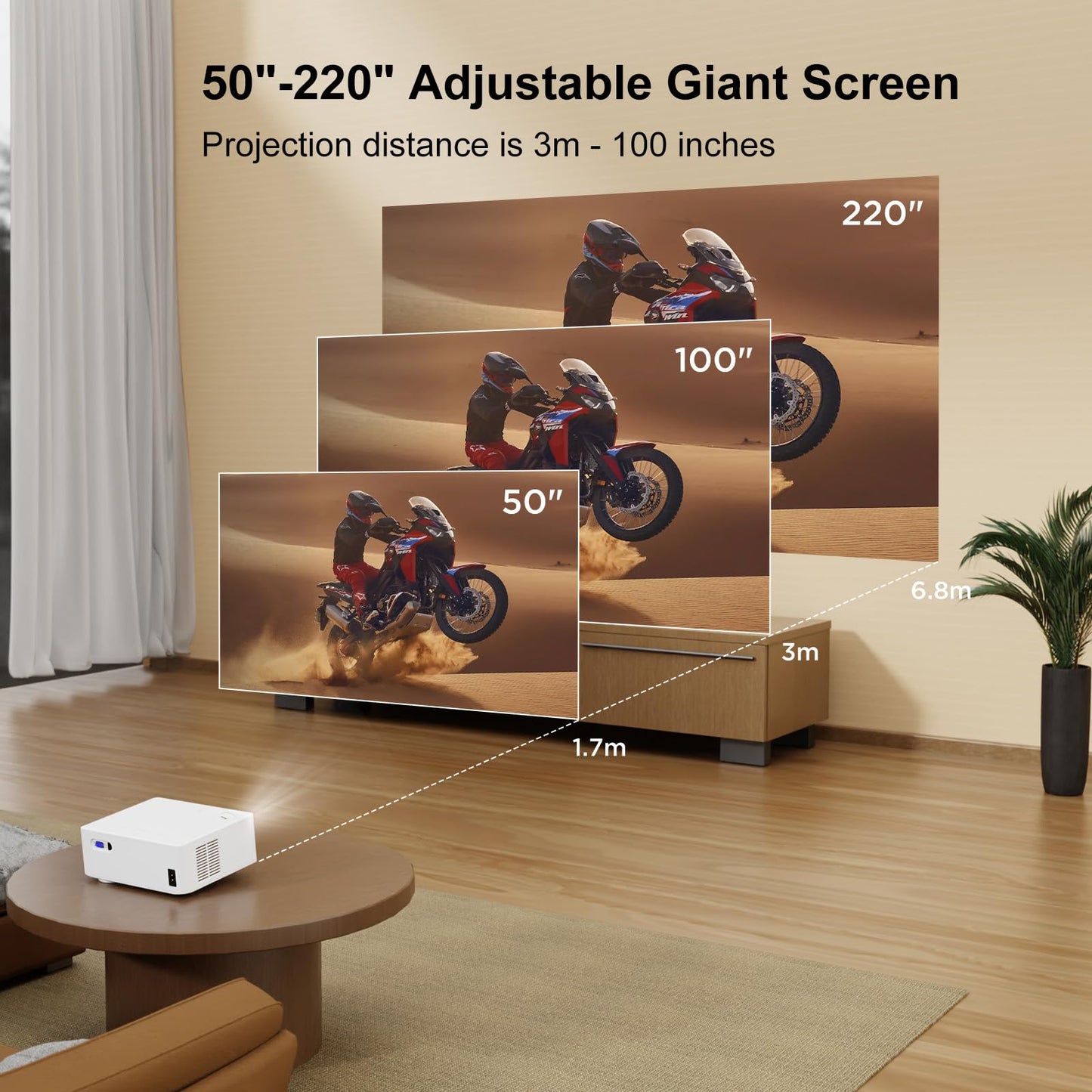 VISULAPEX 1080P Projector – 4K Supported, HiFi Audio, Home & Outdoor Cinema