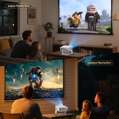 Wielio Smart Projector – 1080P FHD, 4K Supported, WiFi 6 & Bluetooth, Auto Keystone