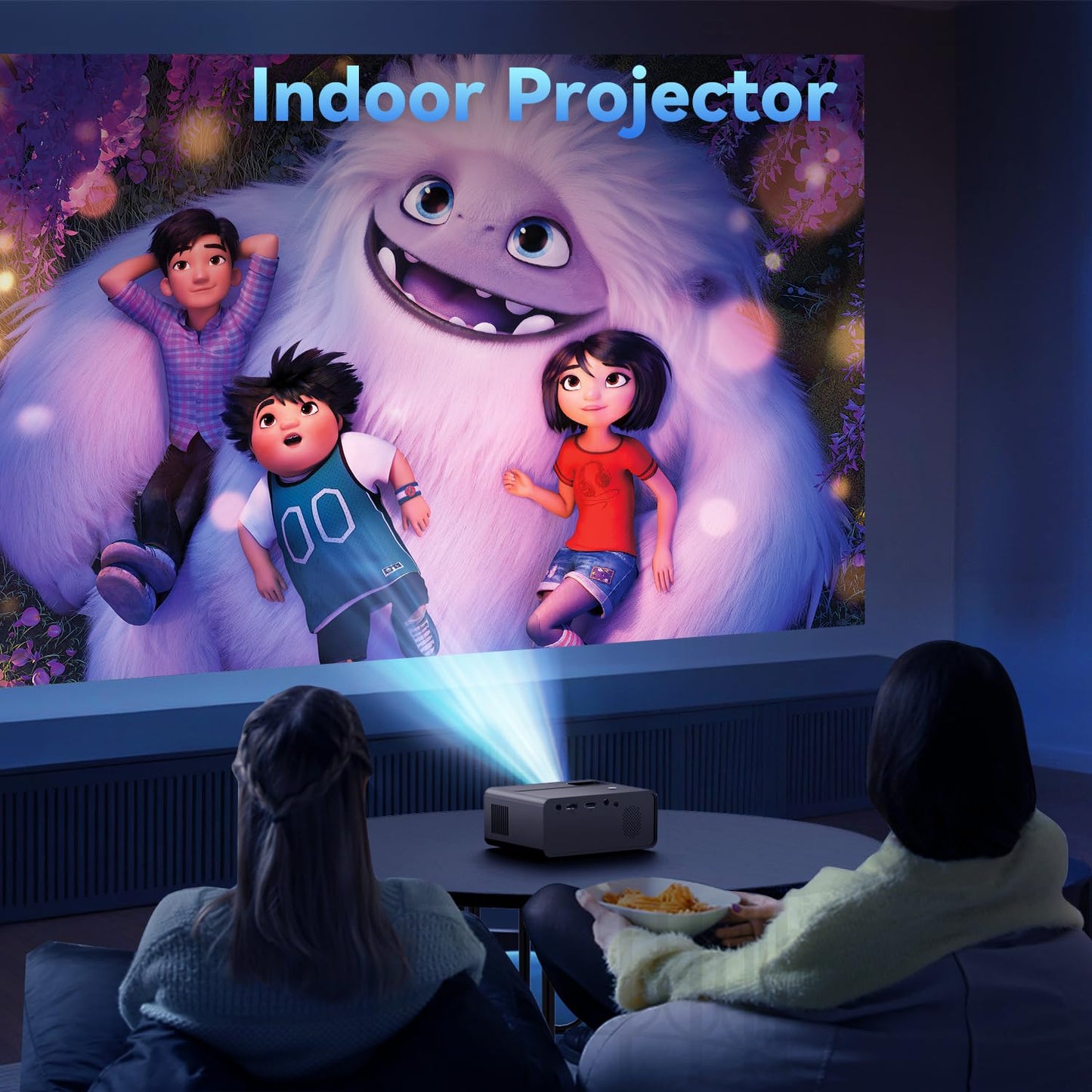 Einyoumily Portable Mini Projector – 15000 Lumens, Full HD 1080P Supported, Home Theater Projector up to 130", Compatible with iOS, Android, HDMI, USB, and TV Stick