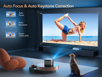 TOPTRO X7 Smart 4K Projector – Portable Home Cinema, Auto Focus, WiFi 6