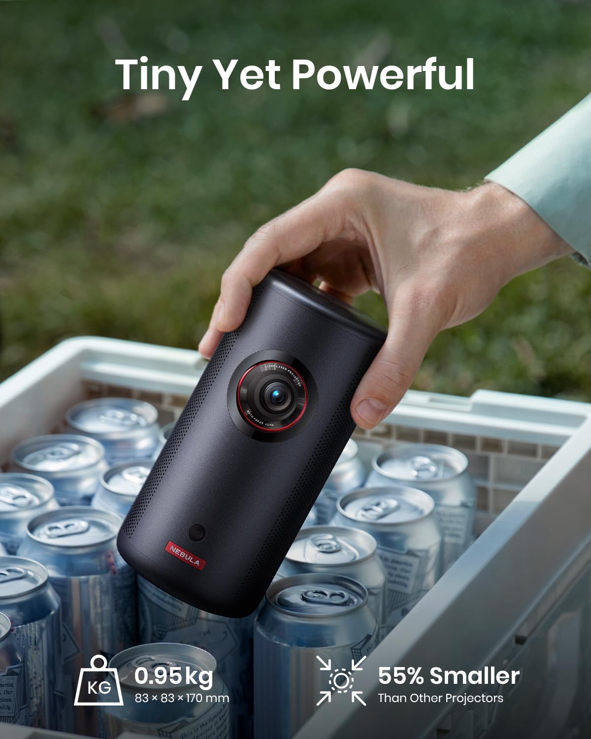 NEBULA Capsule 3 Projector | 120" Screen, WiFi, Dolby Digital Speakers, Battery Powered