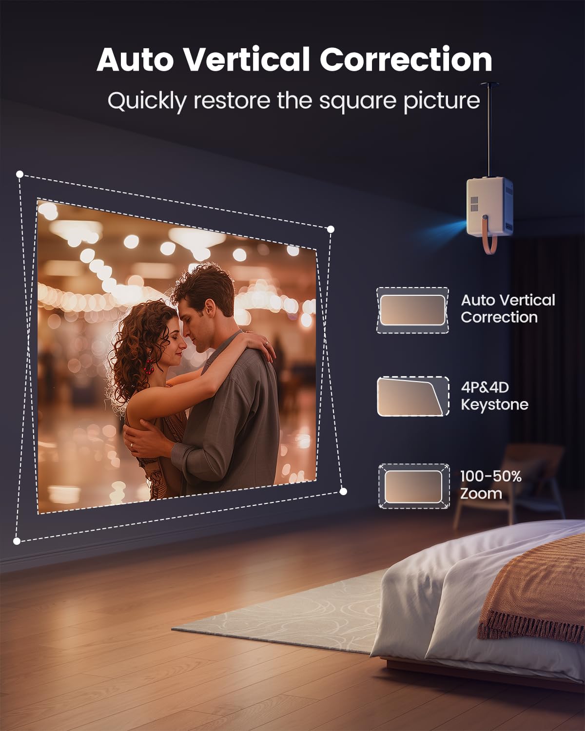 TOPTRO B1 1080P Mini Projector – Home & Outdoor Cinema, Netflix & Disney+