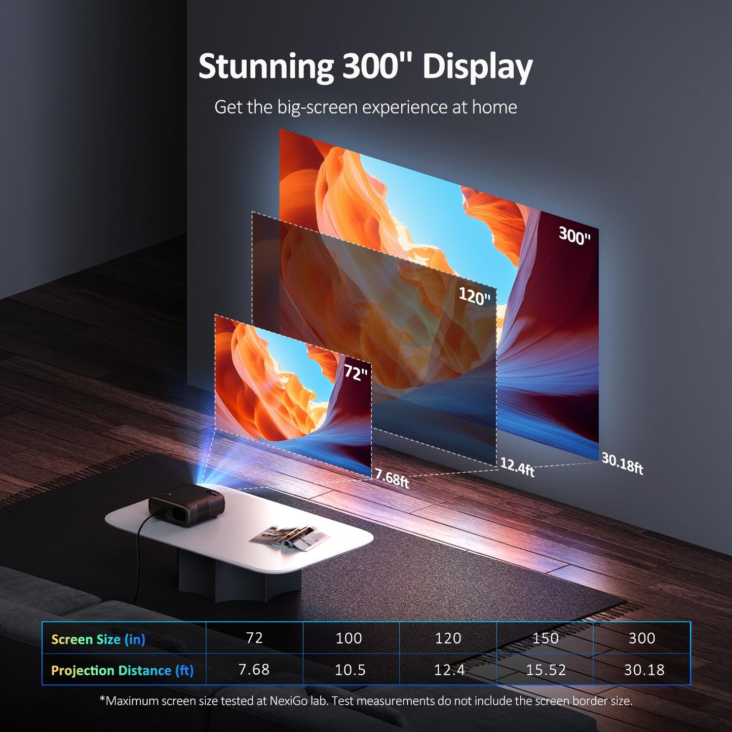 NexiGo PJ40 Gen 3 Projector | Native 1080P, 4K Supported, WiFi & Bluetooth, 20W Speakers, D65 Calibrated, Home & Outdoor Cinema
