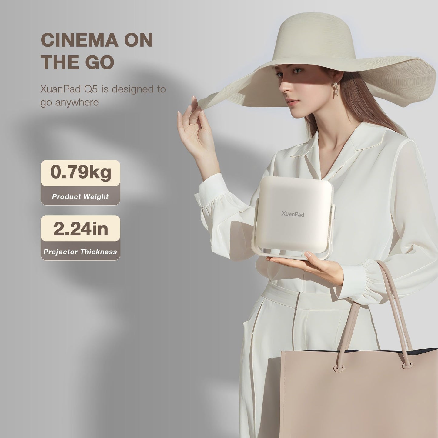 XuanPad Q5 1080P Mini Projector – Dust-Proof, Auto Focus, WiFi & Bluetooth