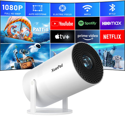 XuanPad Mini Projector | Auto Keystone, 210° Rotatable Stand, Dustproof & Cooling, Portable