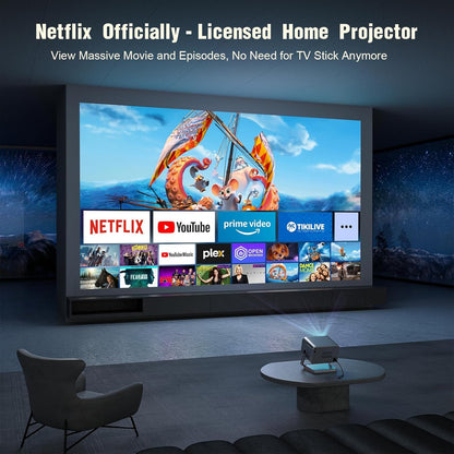 VOPLLS M10 4K Smart Projector – 1080P Native, HDR10, Auto Focus, WiFi & Bluetooth