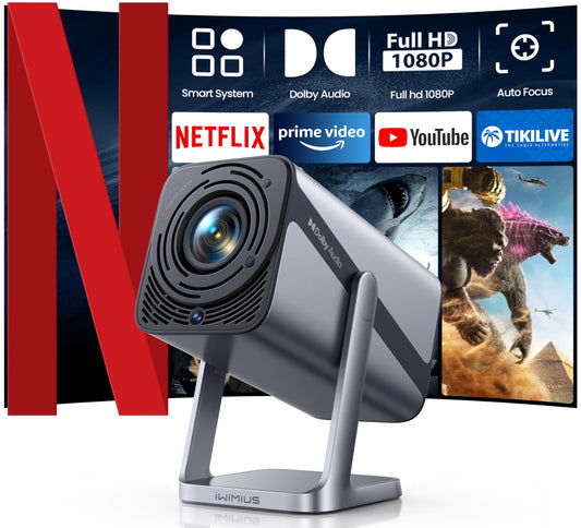 iWIMIUS S29 Projector | 360° Rotatable Short Throw, Auto Keystone, Portable Bedroom & Outdoor Cinema