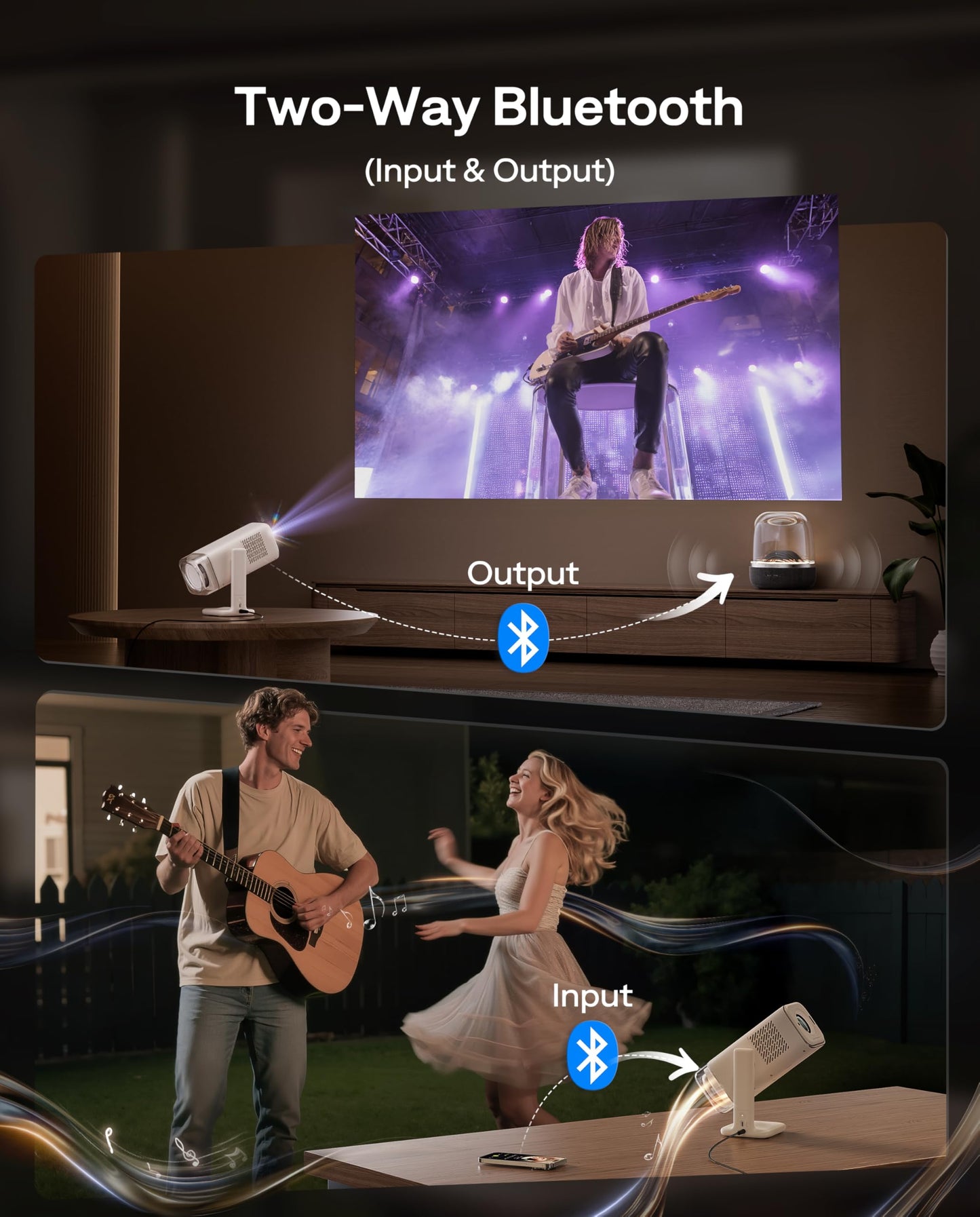 Aurzen BOOM Air 1080P Smart Projector – Portable Home & Outdoor Cinema