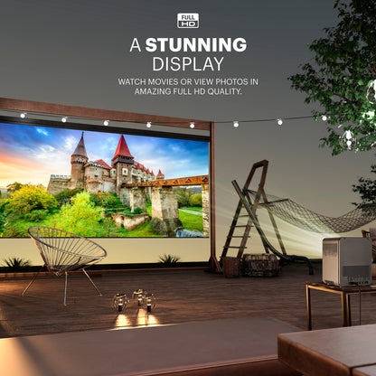 KODAK FLIK HD10 Smart Projector | 1080P Full HD Android TV, Google Assistant, Bluetooth & Dual Speakers