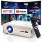 Aurzen Eazze D1 4K Smart Projector | Auto Focus & Keystone, HDR10, Dolby Audio, 50% Zoom, Portable for iOS/Android/USB