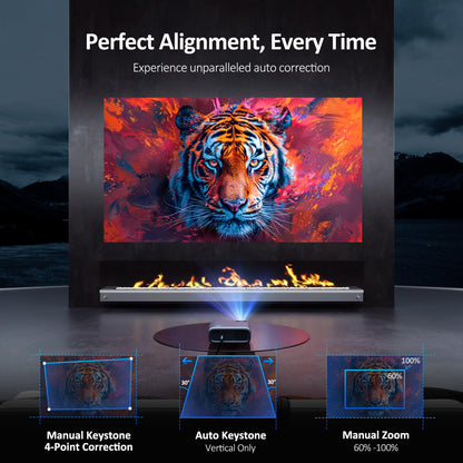 NexiGo PJ40 Gen 3 Projector | Native 1080P, 4K Supported, WiFi & Bluetooth, 20W Speakers, D65 Calibrated, Home & Outdoor Cinema