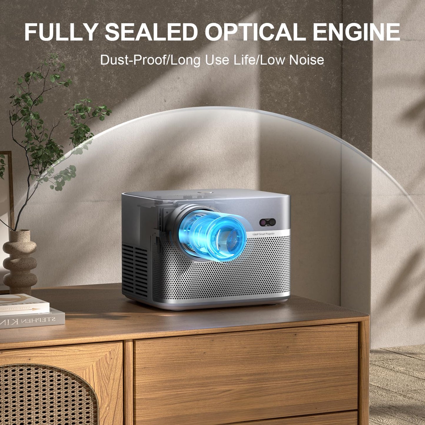 VISPPL 4K Projector | Dual 36W Hi-Fi Speakers, Indoor & Outdoor Cinema