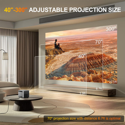 VISPPL 4K Projector | Dual 36W Hi-Fi Speakers, Indoor & Outdoor Cinema