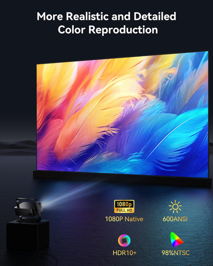 Polocsch P7 1080P Mini Projector – Portable Home Cinema, WiFi 6, Bluetooth