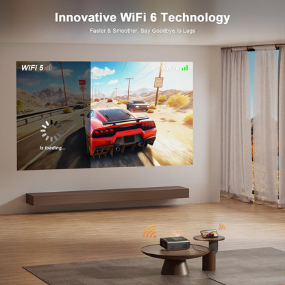 VOPLLS 1080P Full HD Projector – Auto Focus, WiFi & Bluetooth, Indoor & Outdoor