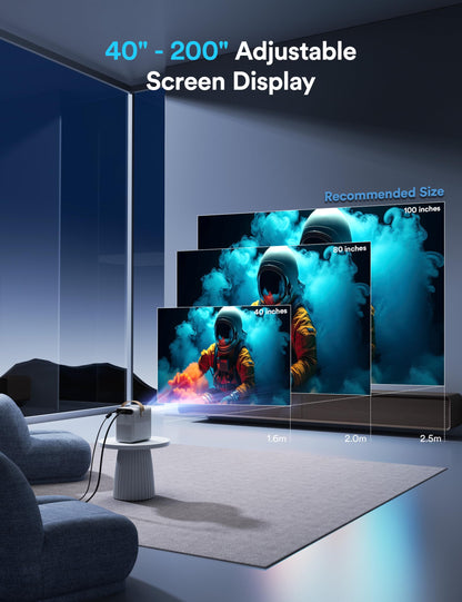 WOLFANG WP01 4K Portable Projector – 1080P, WiFi 5G & Bluetooth, Home Theater