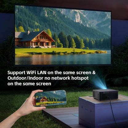 INMOZATA M8-E Smart Projector – 1080P Full HD, 4K Support, WiFi 6 & Bluetooth