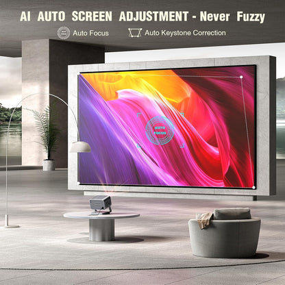 VOPLLS 4K Projector | WiFi 6, Bluetooth 5.2, Full HD 1080P, Portable