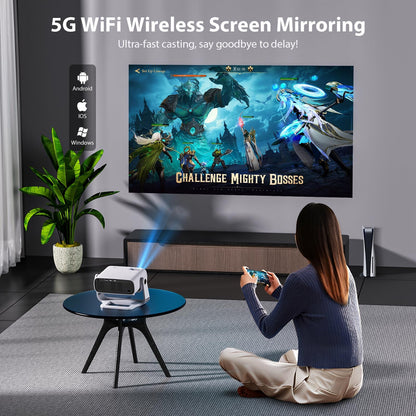 Wielio 2025 1080P Projector – iOS, Android & PS5 Compatible, Auto Keystone, Portable