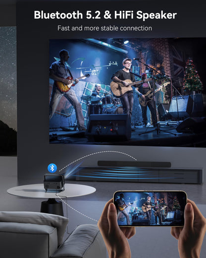 Polocsch P7 1080P Mini Projector – Portable Home Cinema, WiFi 6, Bluetooth
