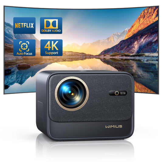 WiMiUS K9 1080P FHD Projector – Auto Focus, Dolby Audio, Home & Outdoor